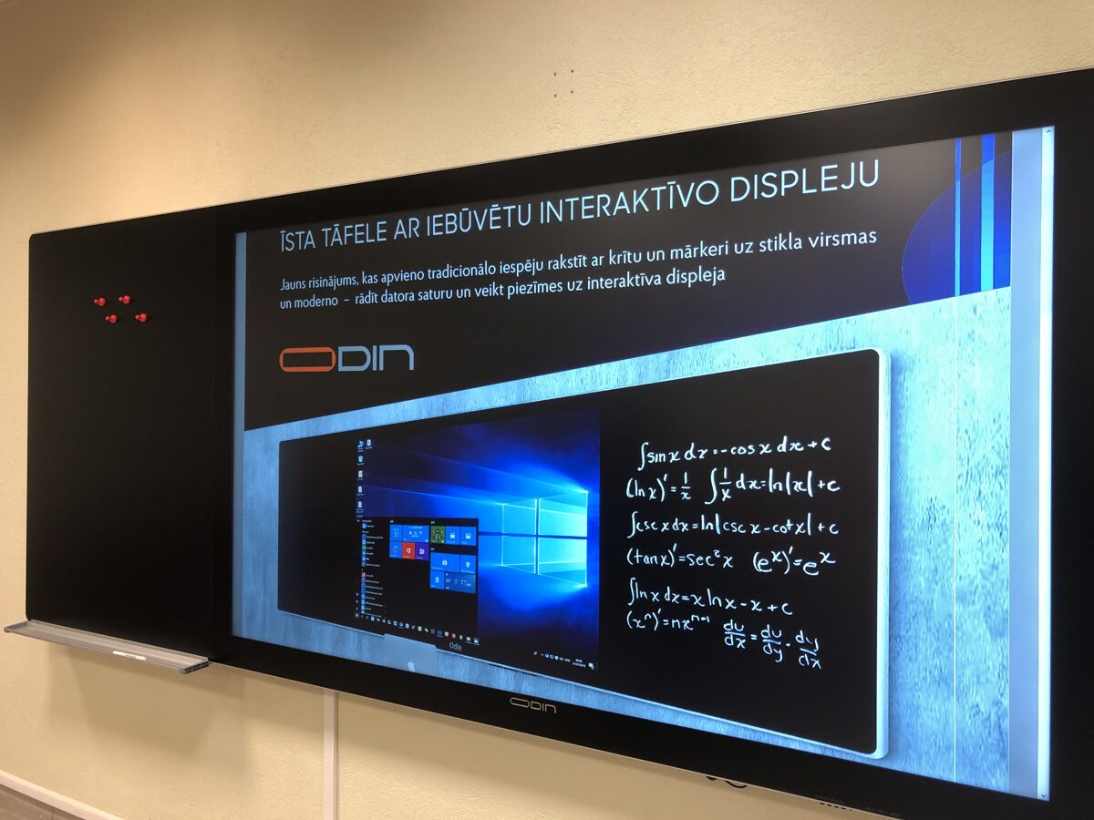 Stikla tāfele Odin Smart E-Blackboard ar iebūvētu 98" interaktīvo displeju